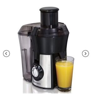 Hamilton Beach Juicer 1 Speed Big Mouth Juice Extractor in Black Stainless Steel